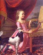 John Singleton Copley Young Lady with a Bird and a Dog oil